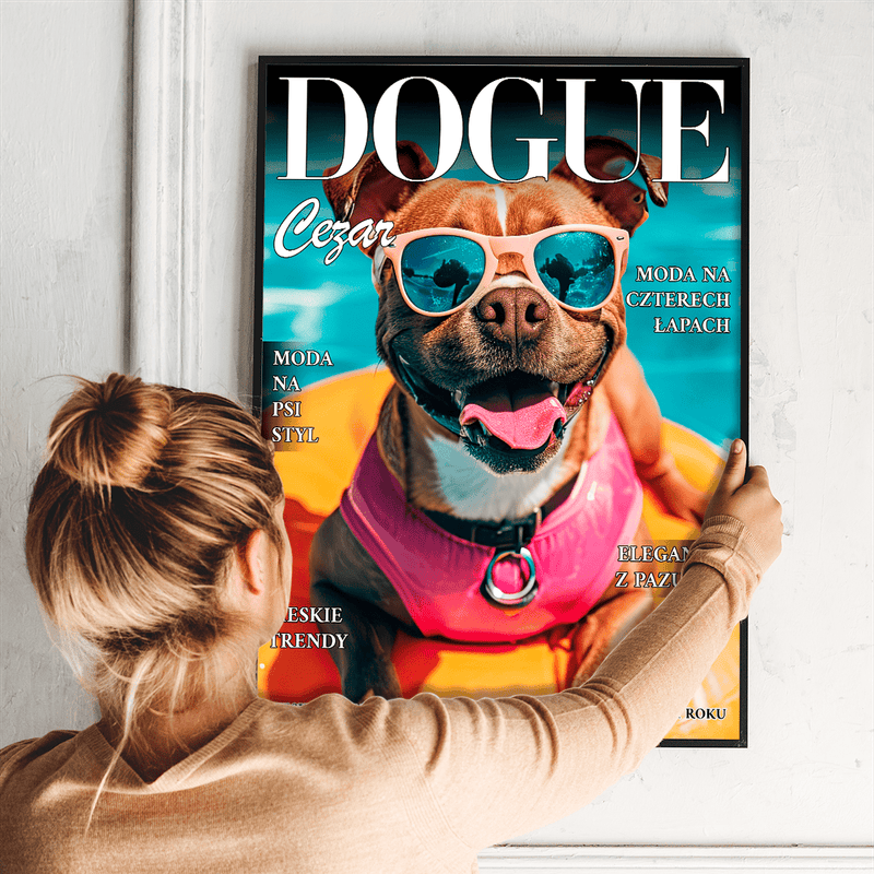 Magazyn Dogue - plakat, spersonalizowany prezent dla właściciela psa - Adamell.pl