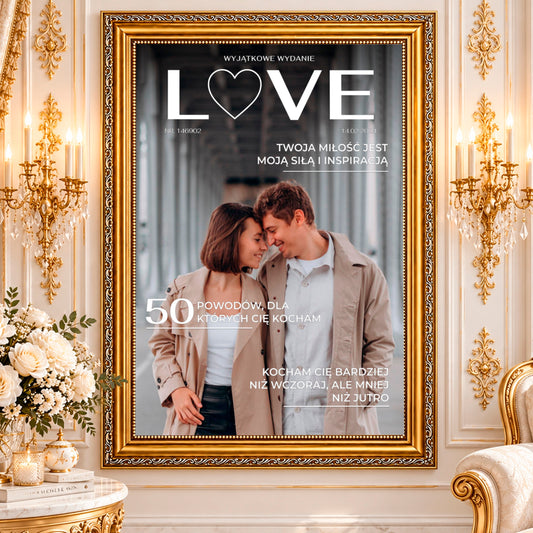 Kolaż ze zdjęć na płótnie Magazyn Love — prezent na rocznicę