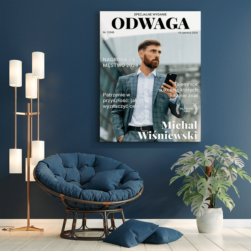 Magazyn ODWAGA - druk na płótnie, spersonalizowany prezent dla niego - Adamell.pl