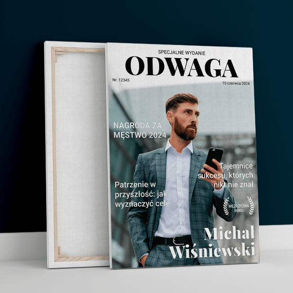 Magazyn ODWAGA - druk na płótnie, spersonalizowany prezent dla niego - Adamell.pl