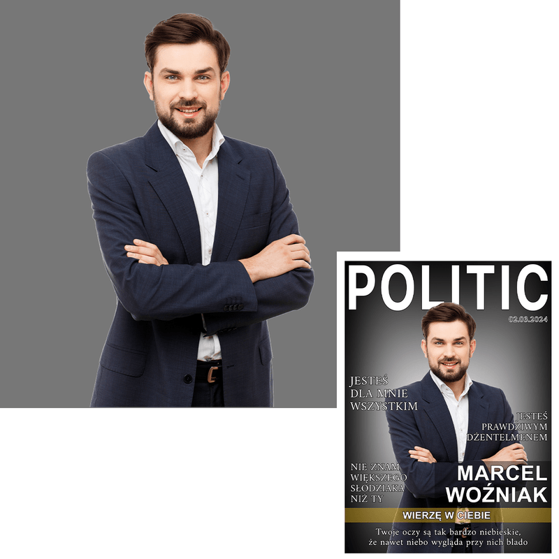 Magazyn POLITIC - druk na płótnie, spersonalizowany prezent dla niego - Adamell.pl