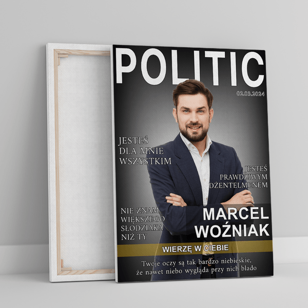 Magazyn POLITIC - druk na płótnie, spersonalizowany prezent dla niego - Adamell.pl