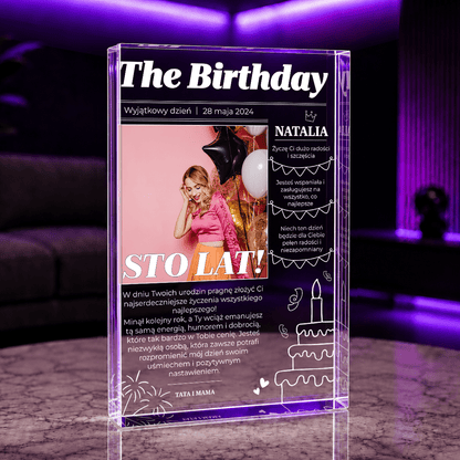Magazyn The Birthday - Druk na szkle, spersonalizowany prezent na urodziny - Adamell.pl