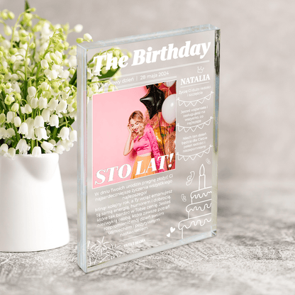 Magazyn The Birthday - Druk na szkle, spersonalizowany prezent na urodziny - Adamell.pl