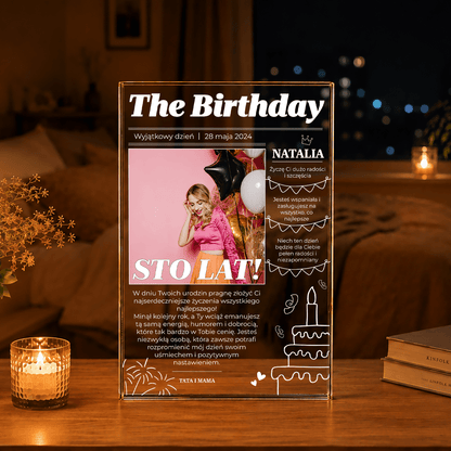 Magazyn The Birthday - Druk na szkle, spersonalizowany prezent na urodziny - Adamell.pl