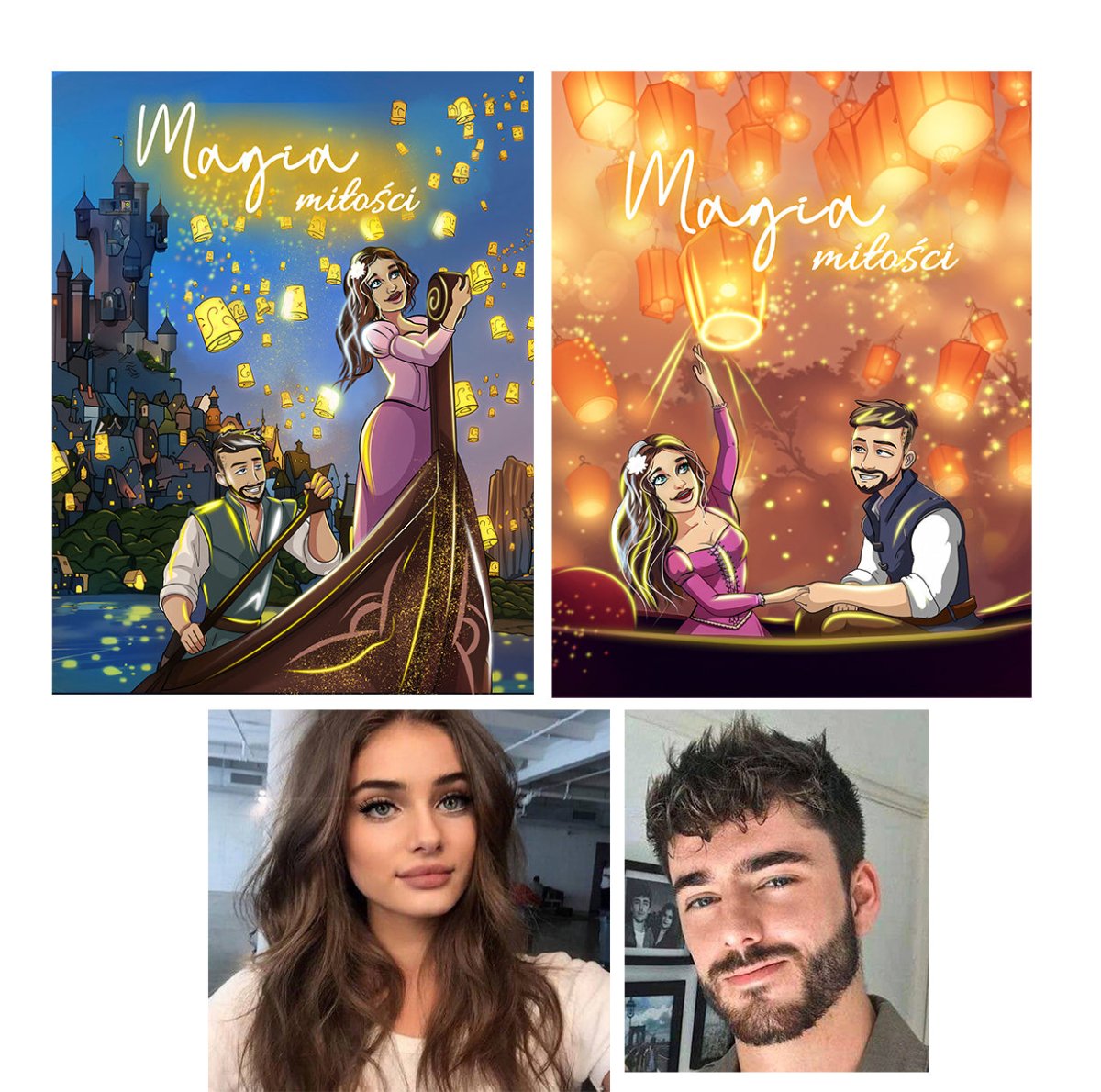 Magia miłości Ilustracja - druk na płótnie, spersonalizowany prezent dla pary - Adamell.pl