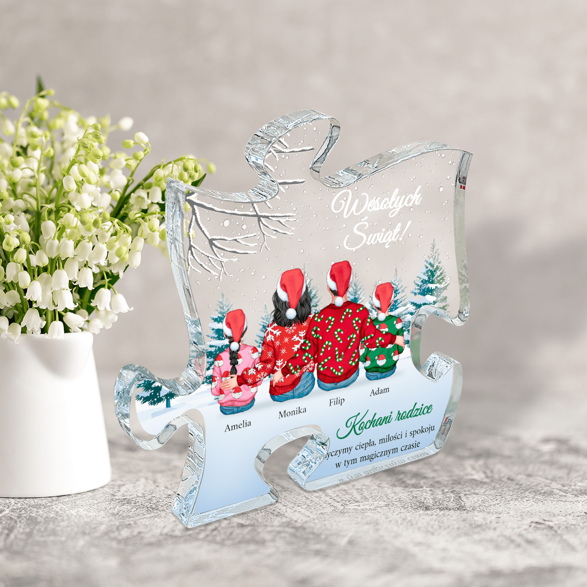 Magiczny czas świąt Clipart - Druk na szkle - puzzel, spersonalizowany prezent dla rodziców - Adamell.pl