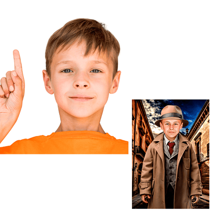 Mały detektyw - druk na płótnie, spersonalizowany prezent dla dziecka - Adamell.pl