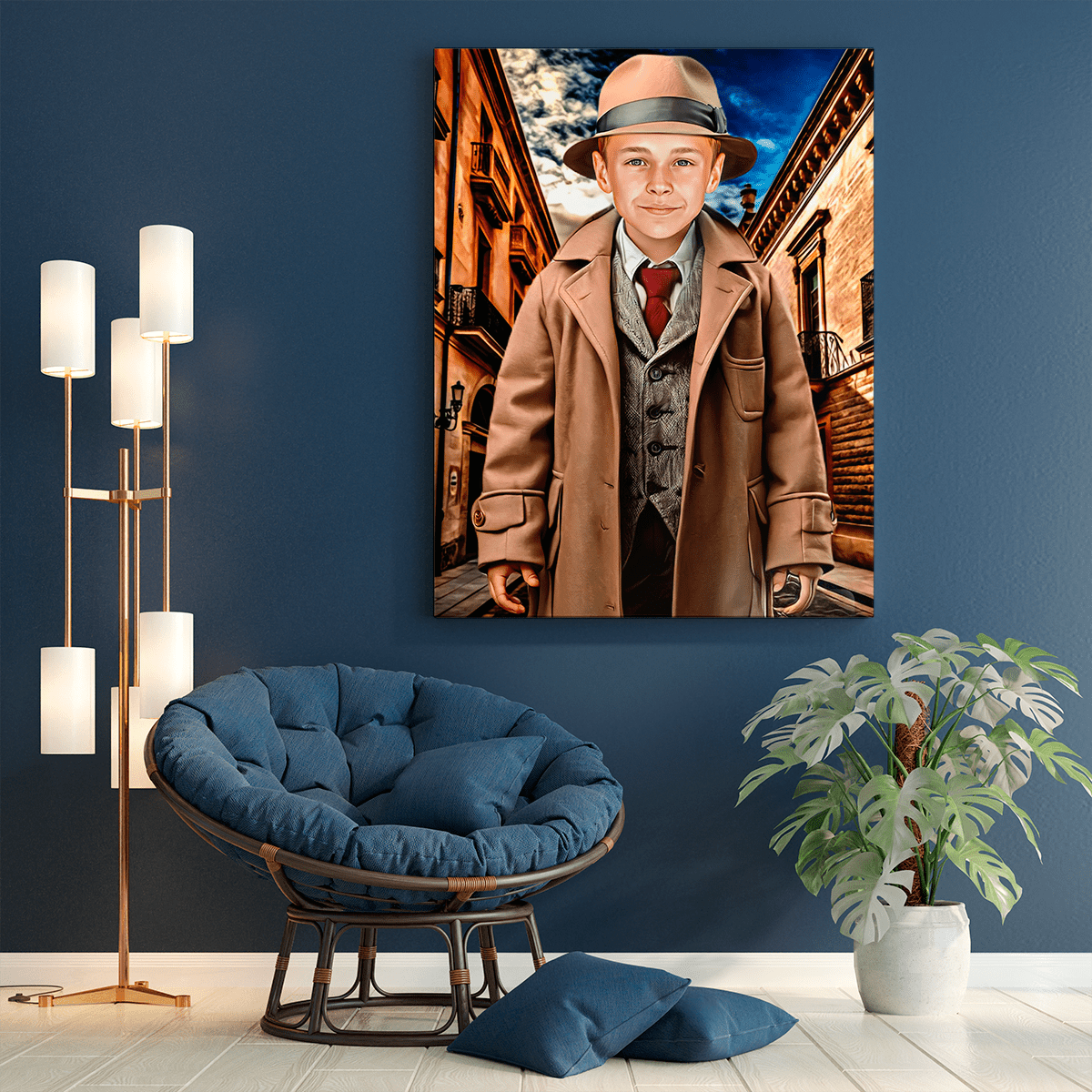 Mały detektyw - druk na płótnie, spersonalizowany prezent dla dziecka - Adamell.pl