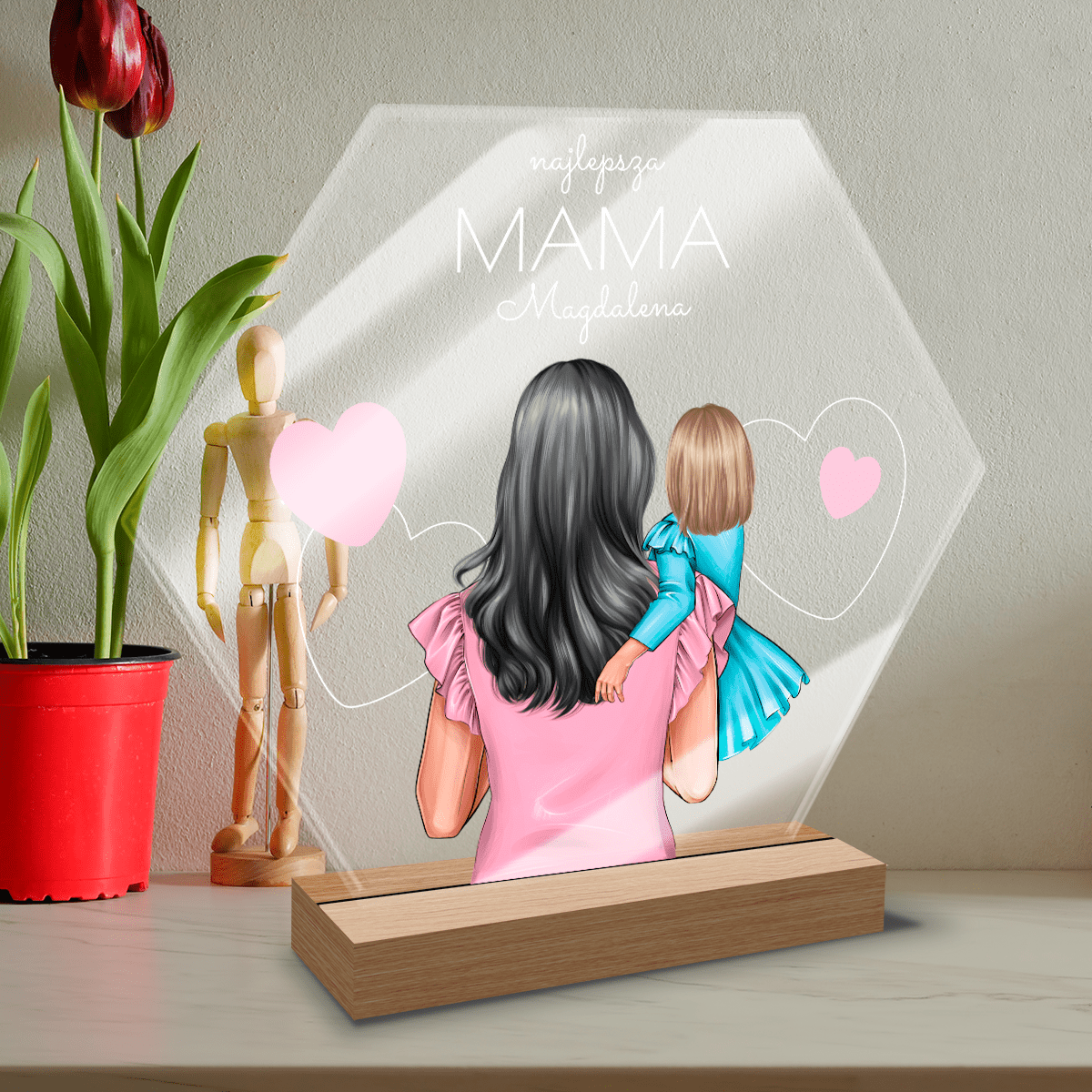 Mama i córka - Druk na szkle, spersonalizowany prezent dla mamy - Adamell.pl
