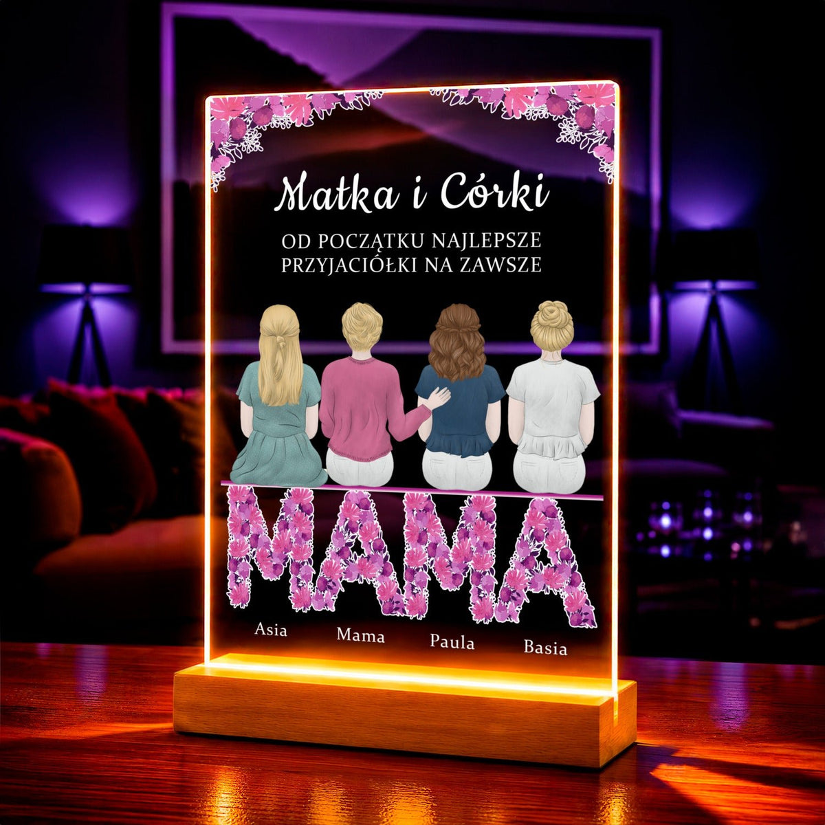 Mama jak najlepsza przyjaciółka - Druk na szkle, spersonalizowany prezent dla mamy - Adamell.pl