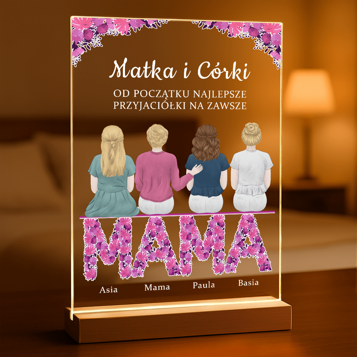 Mama jak najlepsza przyjaciółka - Druk na szkle, spersonalizowany prezent dla mamy - Adamell.pl
