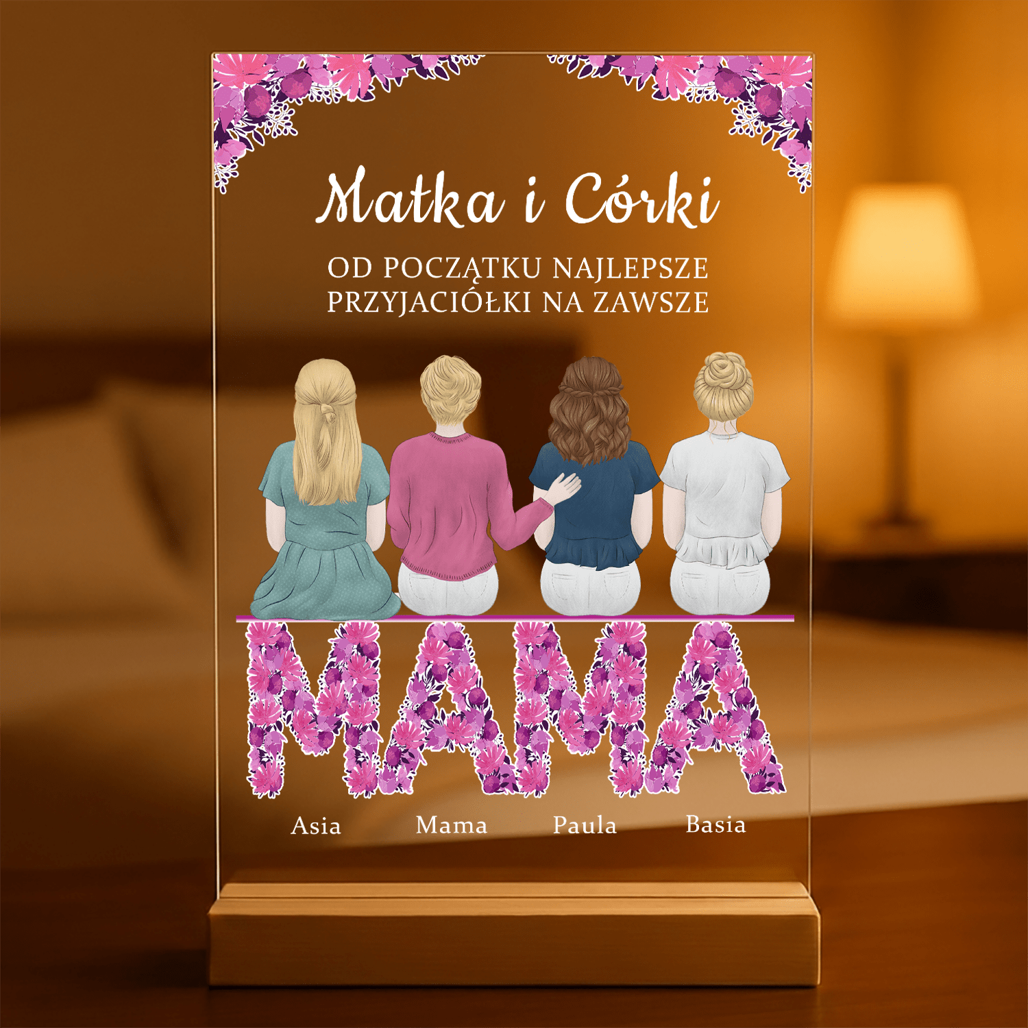 Mama jak najlepsza przyjaciółka - Druk na szkle, spersonalizowany prezent dla mamy - Adamell.pl