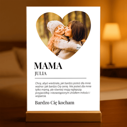 Mama najlepsza przyjaciółka - Druk na szkle, spersonalizowany prezent dla mamy - Adamell.pl