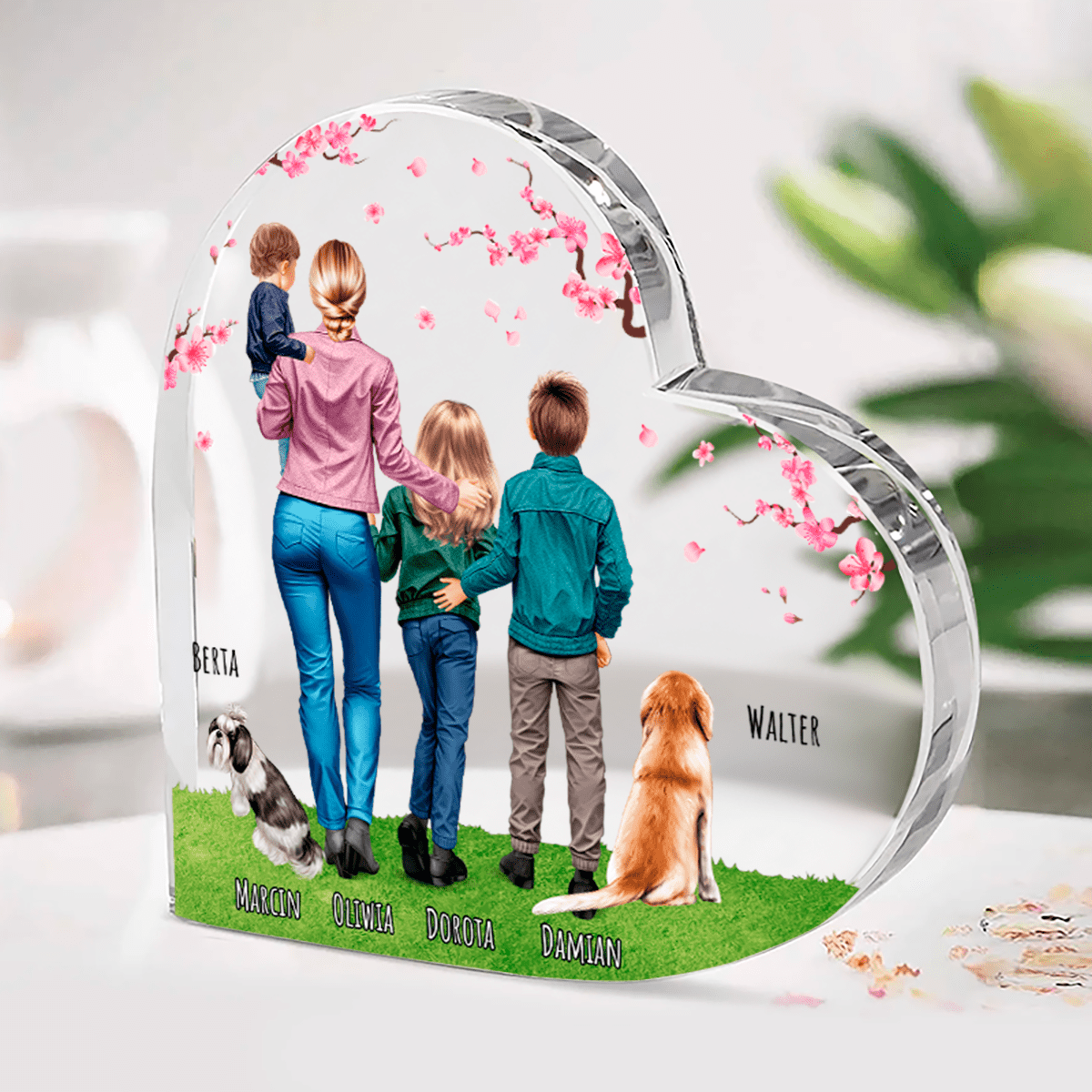 Mama z dziećmi i pupilami Clipart - Druk na szkle, spersonalizowany prezent dla mamy - Adamell.pl