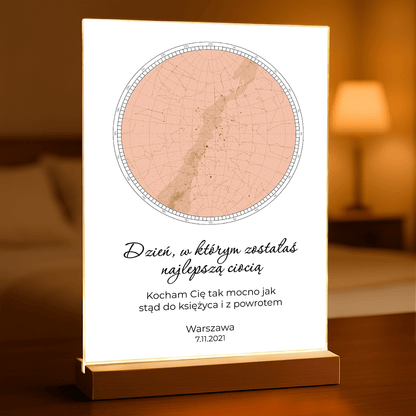 Mapa gwiazd dla cioci - Druk na szkle, spersonalizowany prezent dla cioci - Adamell.pl
