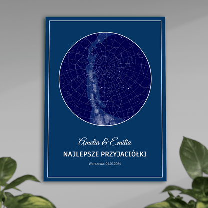 Mapa gwiazd przyjaciółek - plakat, spersonalizowany prezent dla przyjaciółki - Adamell.pl
