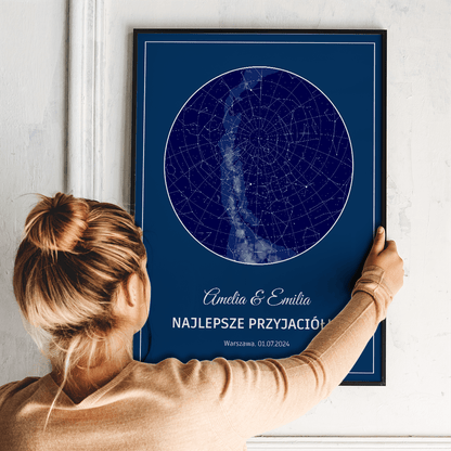Mapa gwiazd przyjaciółek - plakat, spersonalizowany prezent dla przyjaciółki - Adamell.pl