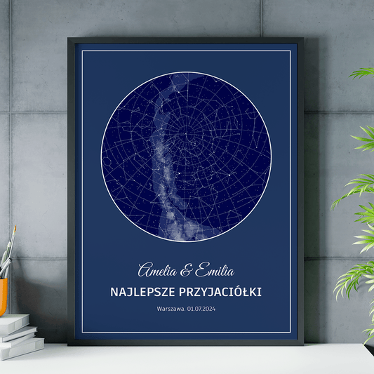 Mapa gwiazd przyjaciółek - plakat, spersonalizowany prezent dla przyjaciółki - Adamell.pl