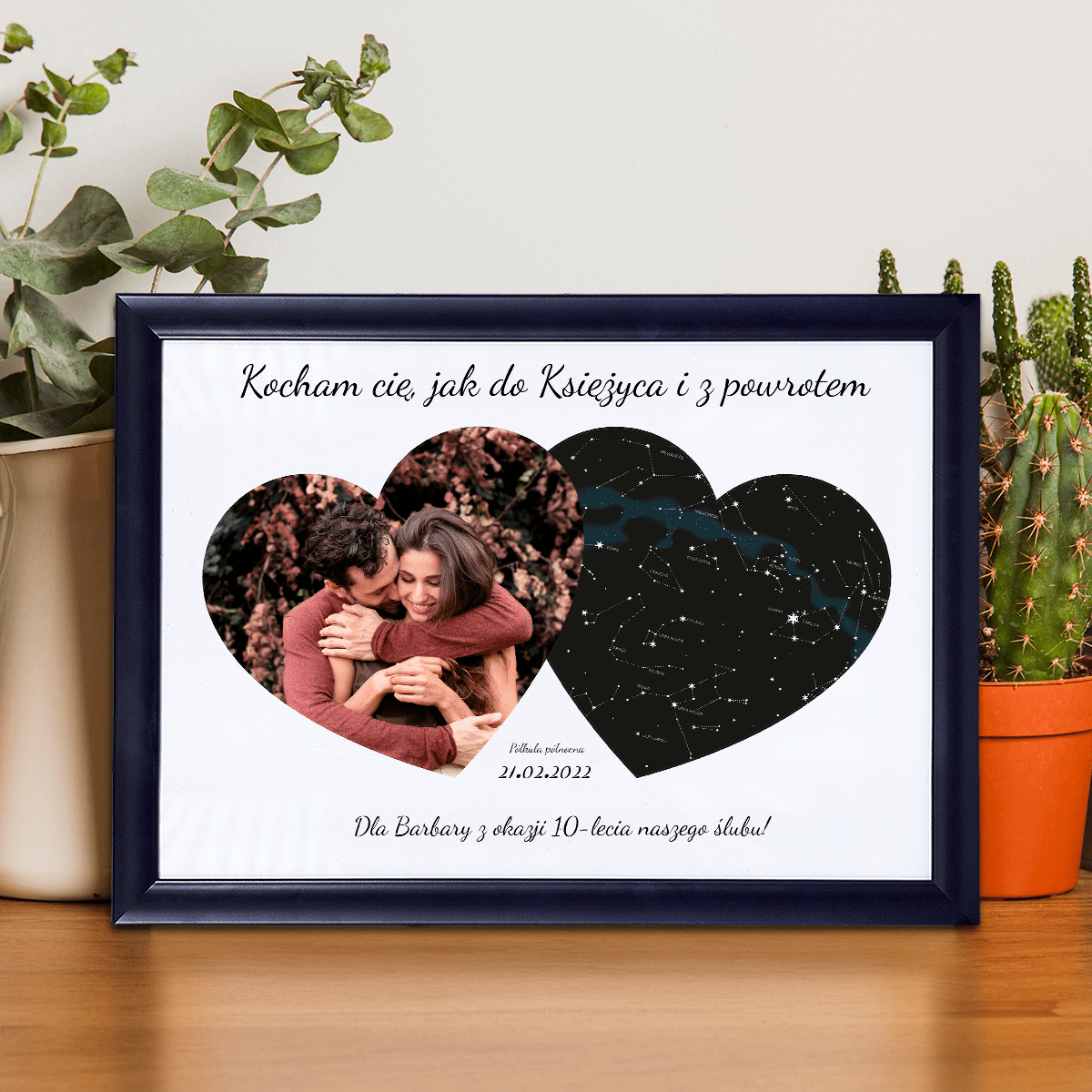 Mapa nieba z fotografią - Druk na szkle, spersonalizowany prezent - Adamell.pl