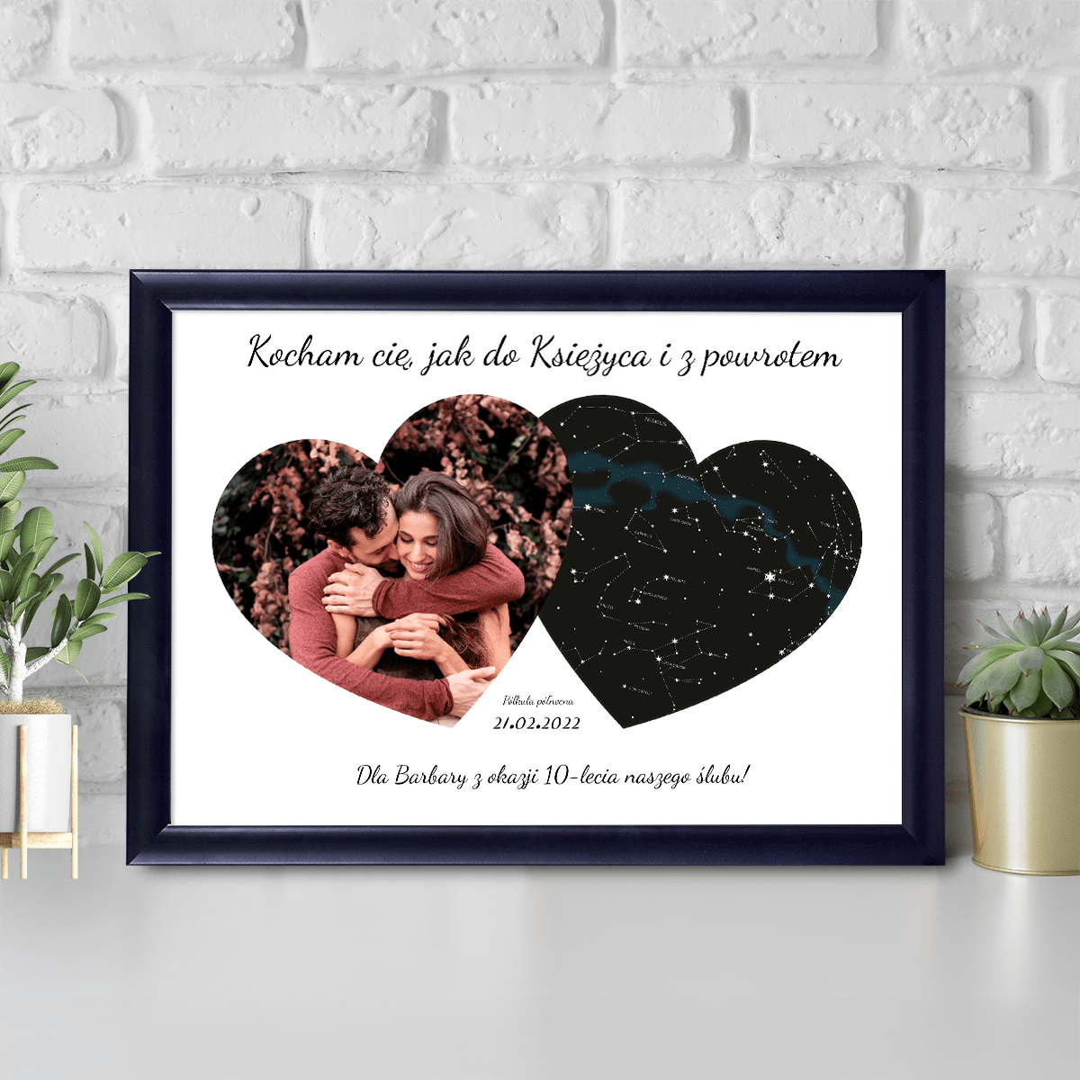 Mapa nieba z fotografią - Druk na szkle, spersonalizowany prezent - Adamell.pl