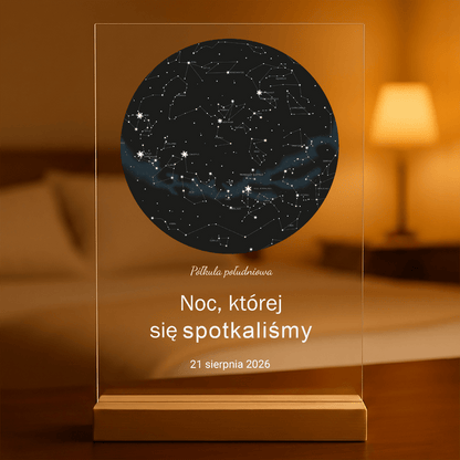 Mapa z gwiazd - Druk na szkle, spersonalizowany prezent - Adamell.pl