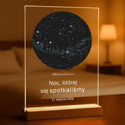 Mapa z gwiazd - Druk na szkle, spersonalizowany prezent - Adamell.pl
