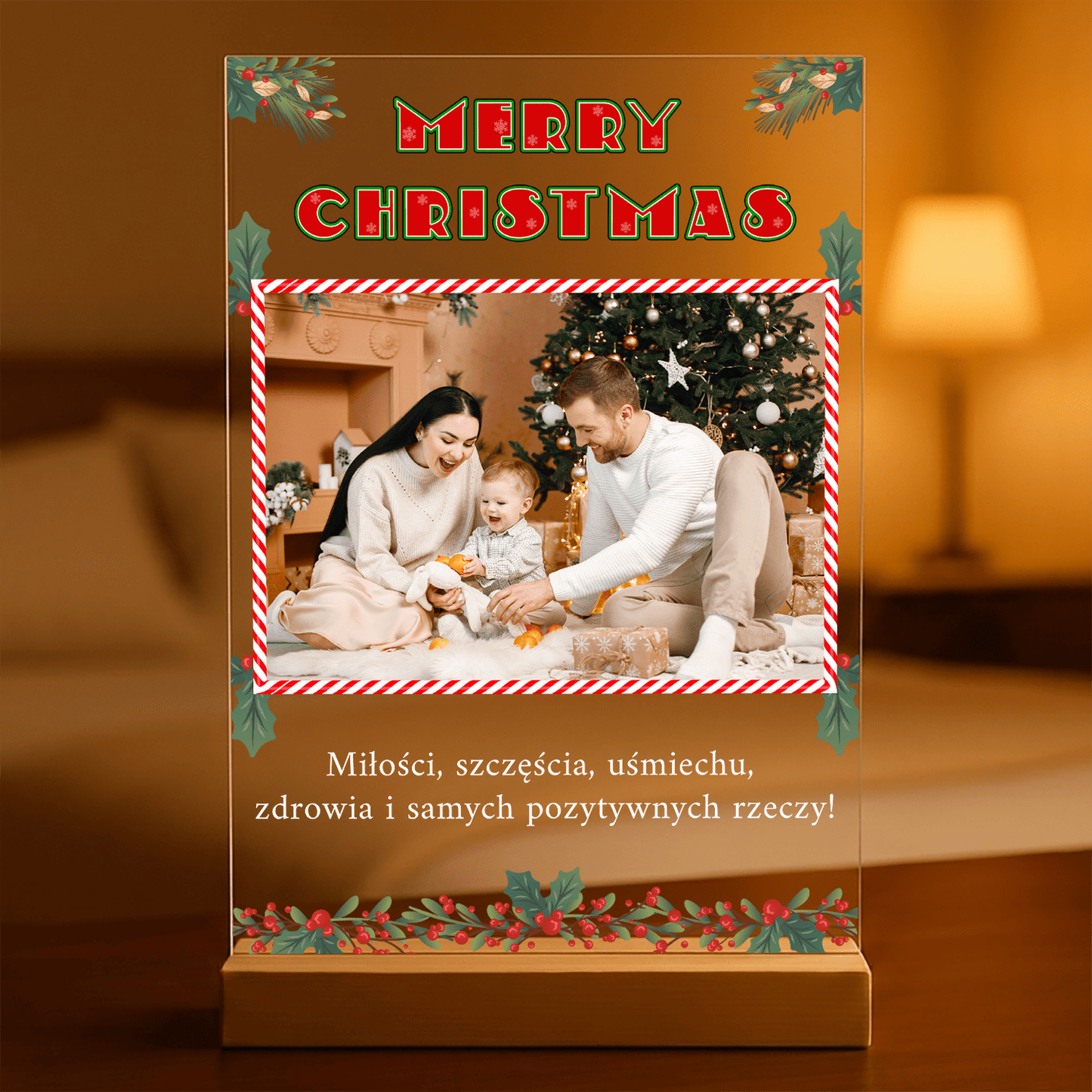 Marry Christmas dla rodziców - Druk na szkle, spersonalizowany prezent dla rodziców - Adamell.pl