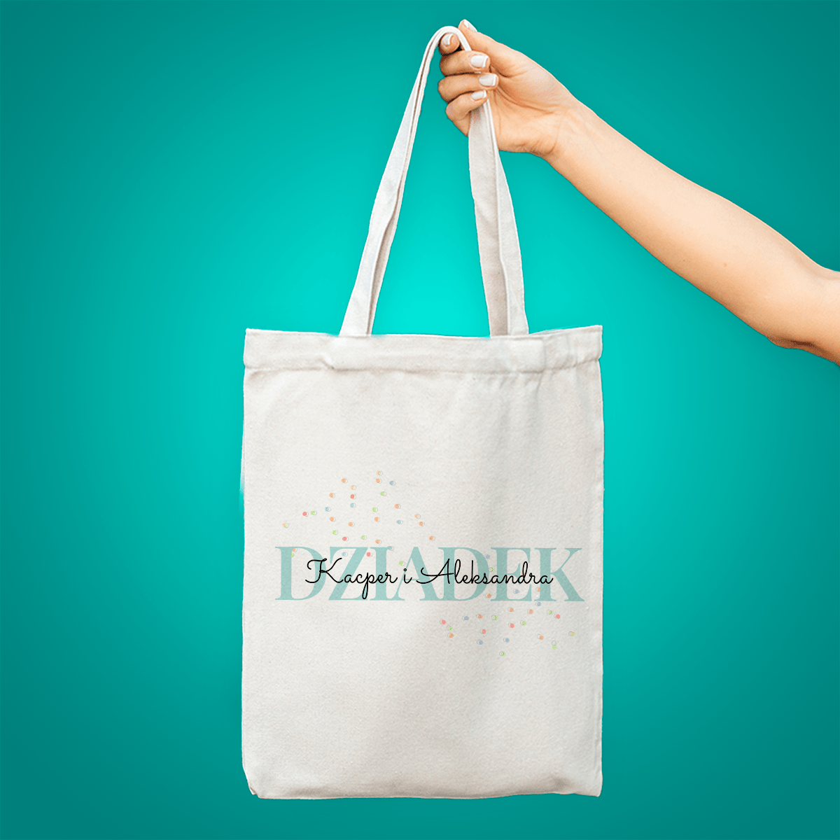 Materiałowa torba shopper z własnym nadrukiem DZIADEK - spersonalizowany prezent dla dziadka - Adamell.pl