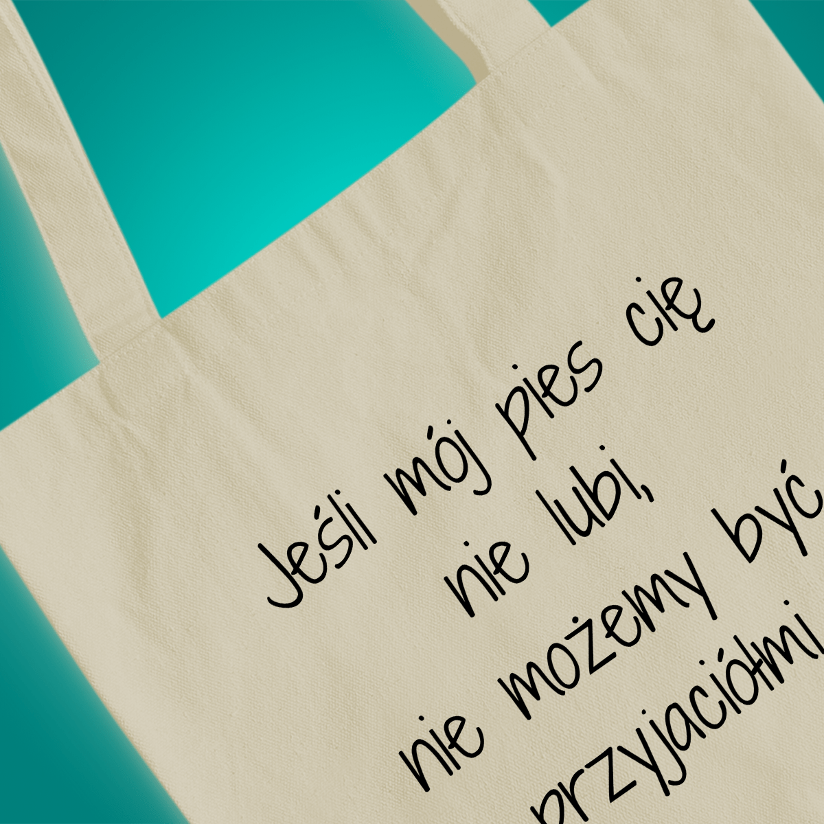 Materiałowa torba shopper z własnym nadrukiem MÓJ PIES - spersonalizowany prezent dla właściciela psa - Adamell.pl