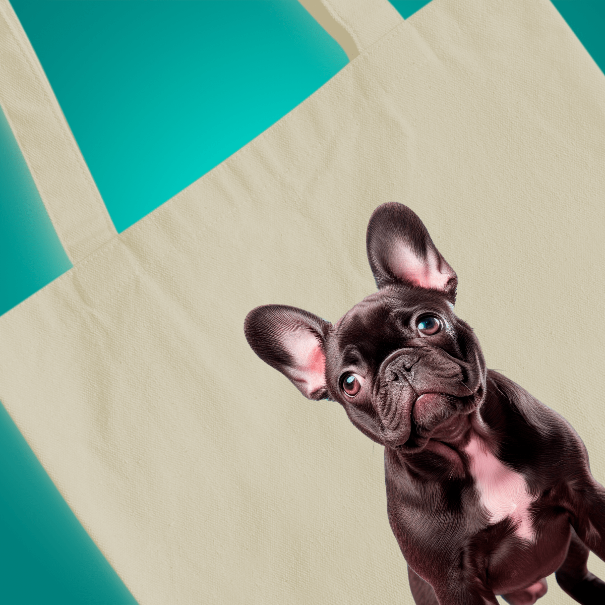 Materiałowa torba shopper z własnym nadrukiem PIES - spersonalizowany prezent dla właściciela psa - Adamell.pl