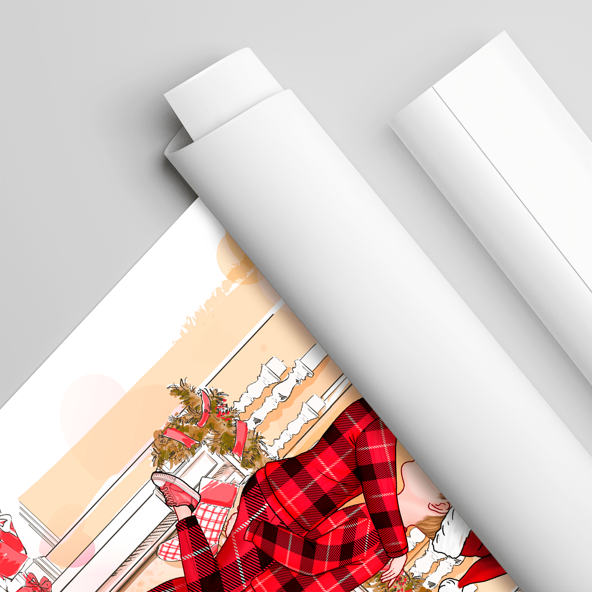 Merry Christmas Clipart - plakat, spersonalizowany prezent dla pary - Adamell.pl