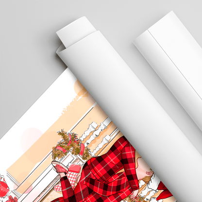 Merry Christmas Clipart - plakat, spersonalizowany prezent dla pary - Adamell.pl