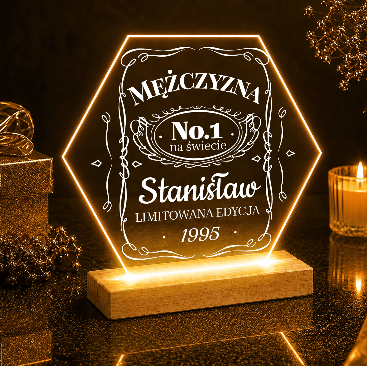 Mężczyzna numer 1 - Druk na szkle, spersonalizowany prezent dla niego - Adamell.pl