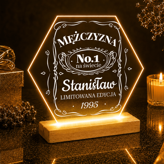 Mężczyzna numer 1 - Druk na szkle, spersonalizowany prezent dla niego - Adamell.pl