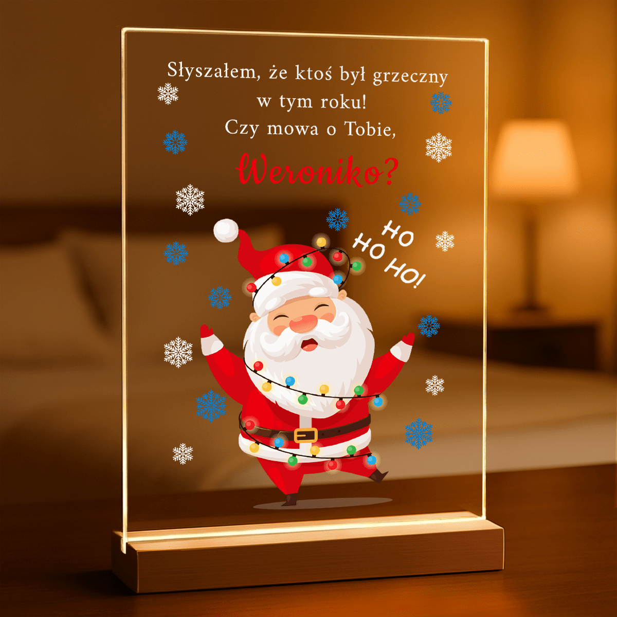 Mikołaj - Druk na szkle, spersonalizowany prezent dla dziecka - Adamell.pl