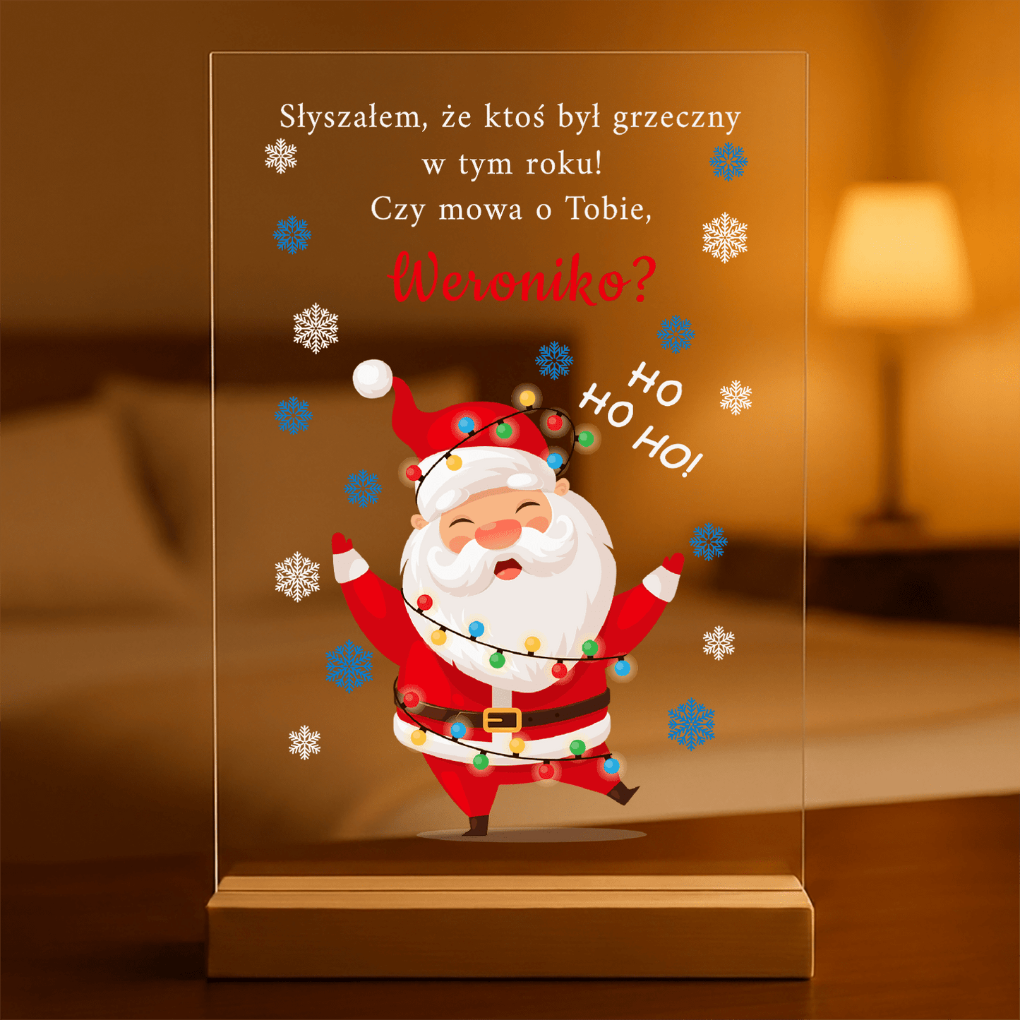 Mikołaj - Druk na szkle, spersonalizowany prezent dla dziecka - Adamell.pl