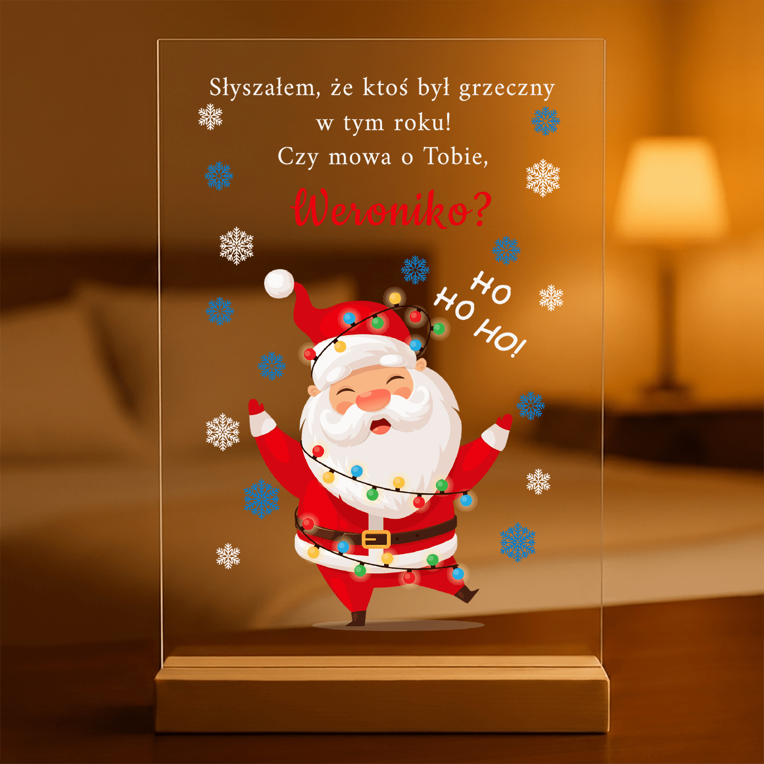 Mikołaj - Druk na szkle, spersonalizowany prezent dla dziecka - Adamell.pl