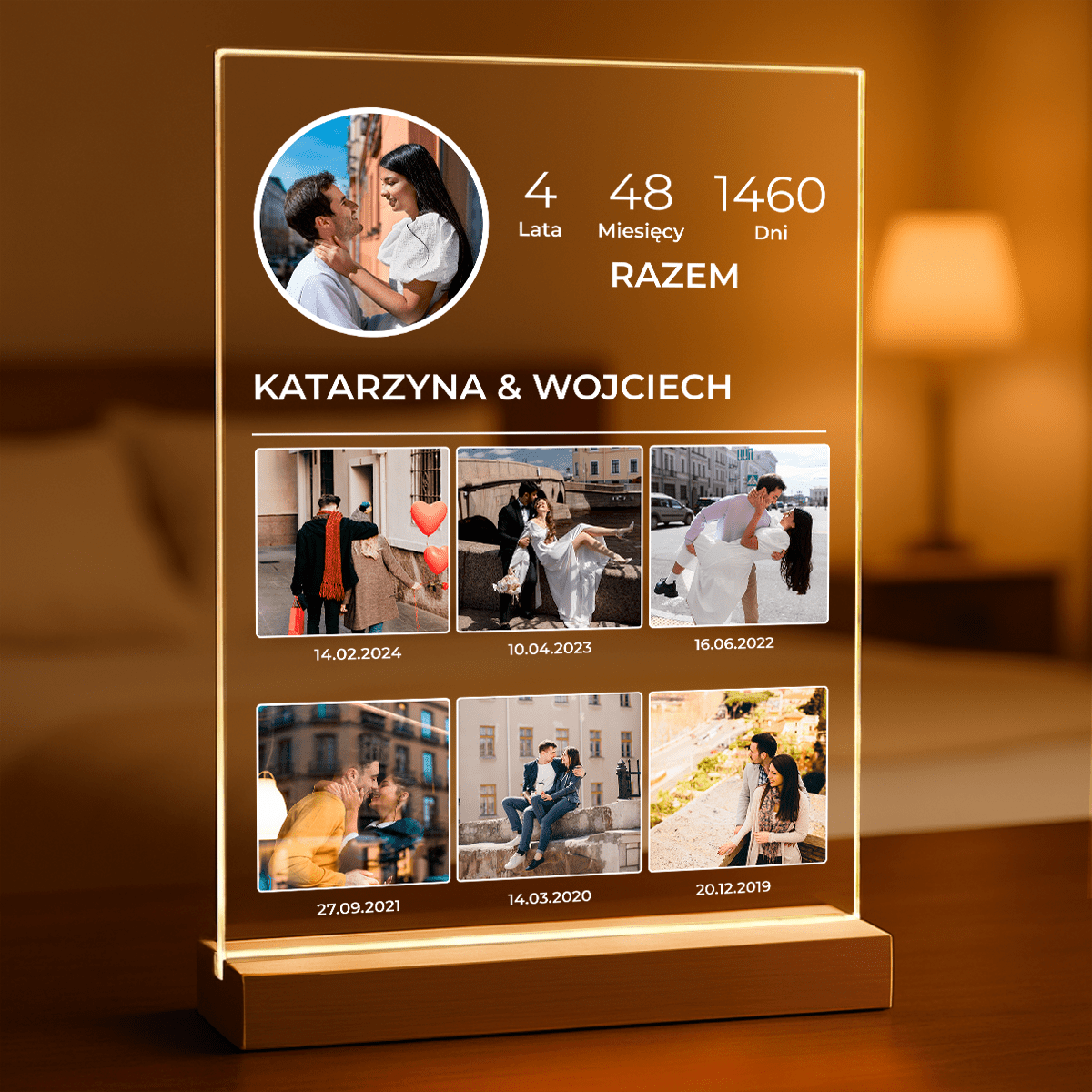 Miłość Instagram - Druk na szkle, spersonalizowany prezent dla pary - Adamell.pl