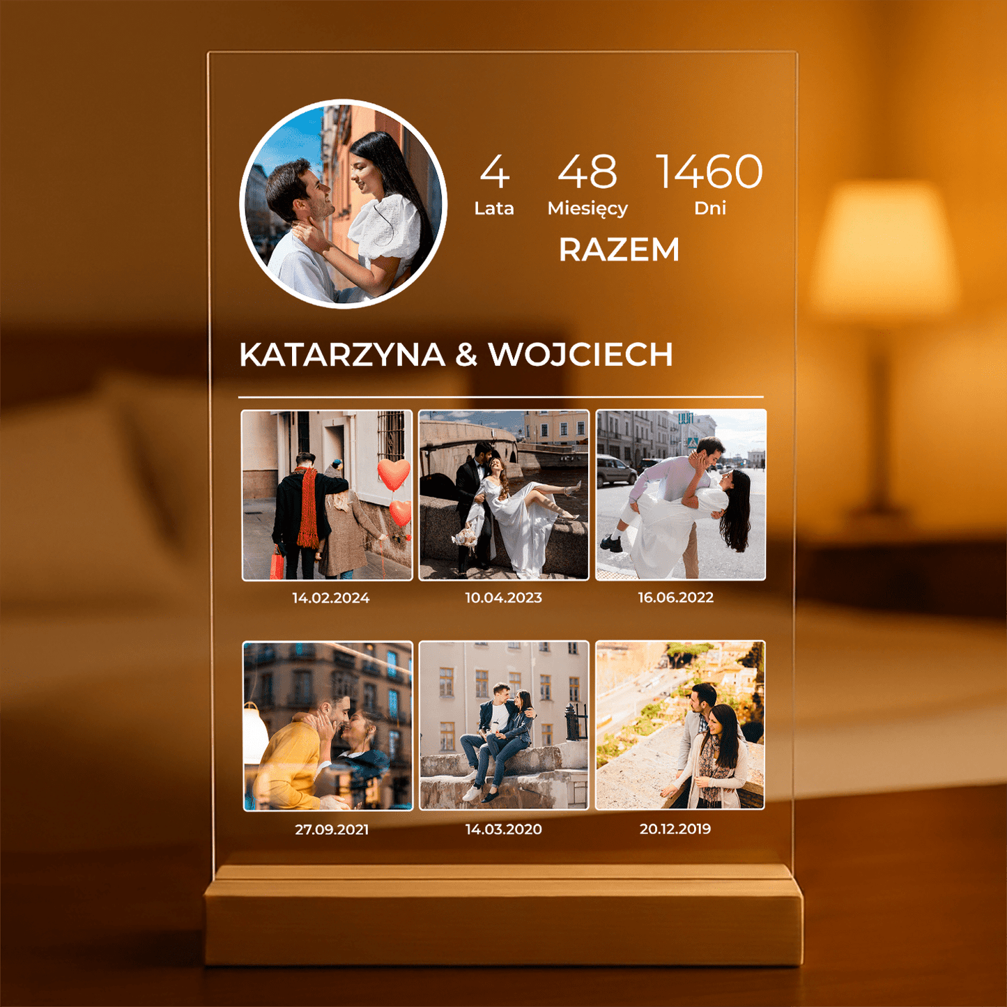 Miłość Instagram - Druk na szkle, spersonalizowany prezent dla pary - Adamell.pl