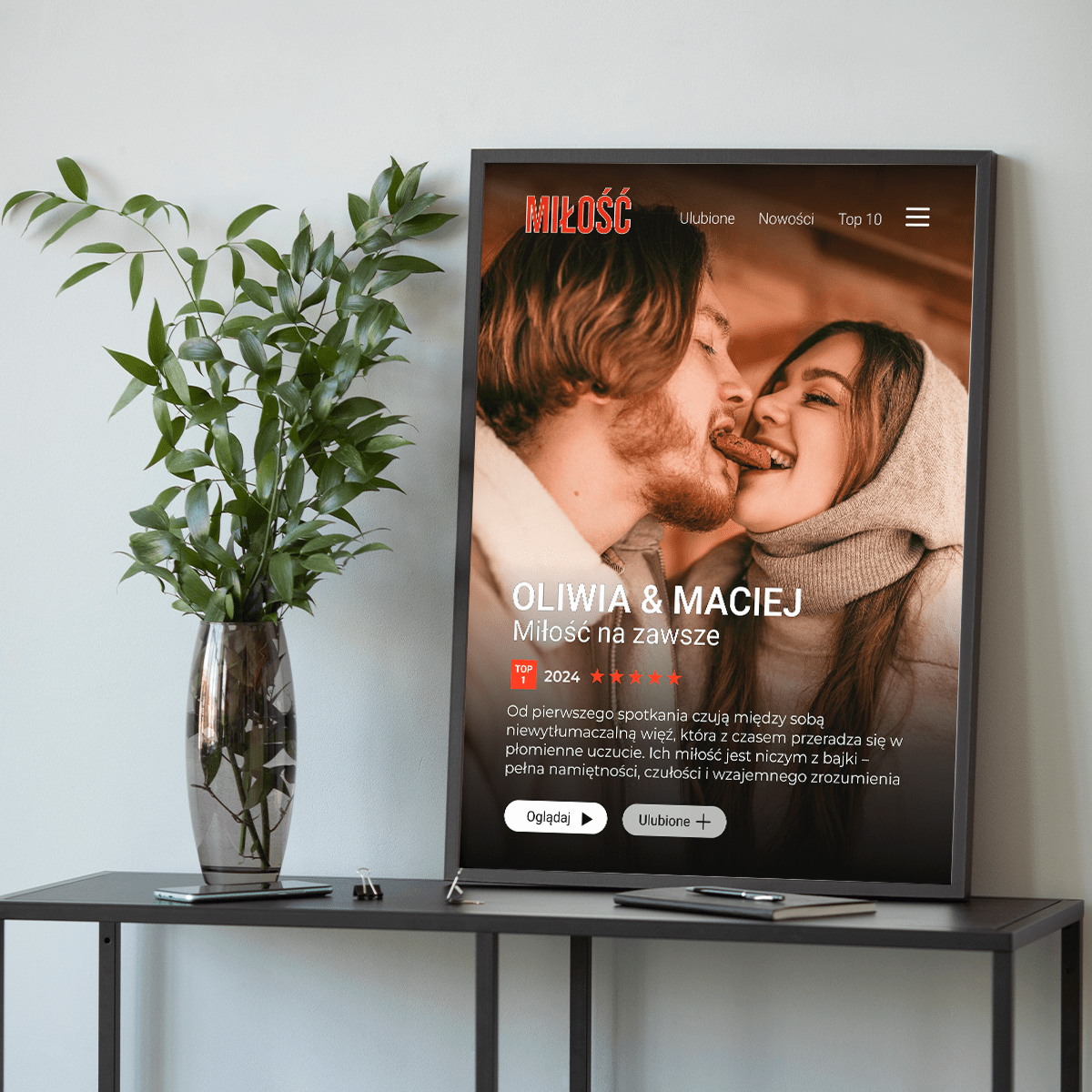 Miłość na zawsze - plakat, spersonalizowany prezent dla pary - Adamell.pl