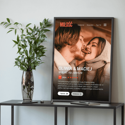 Miłość na zawsze - plakat, spersonalizowany prezent dla pary - Adamell.pl