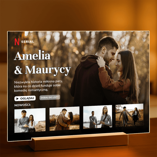 Miłosna historia - Druk na szkle, spersonalizowany prezent dla pary - Adamell.pl