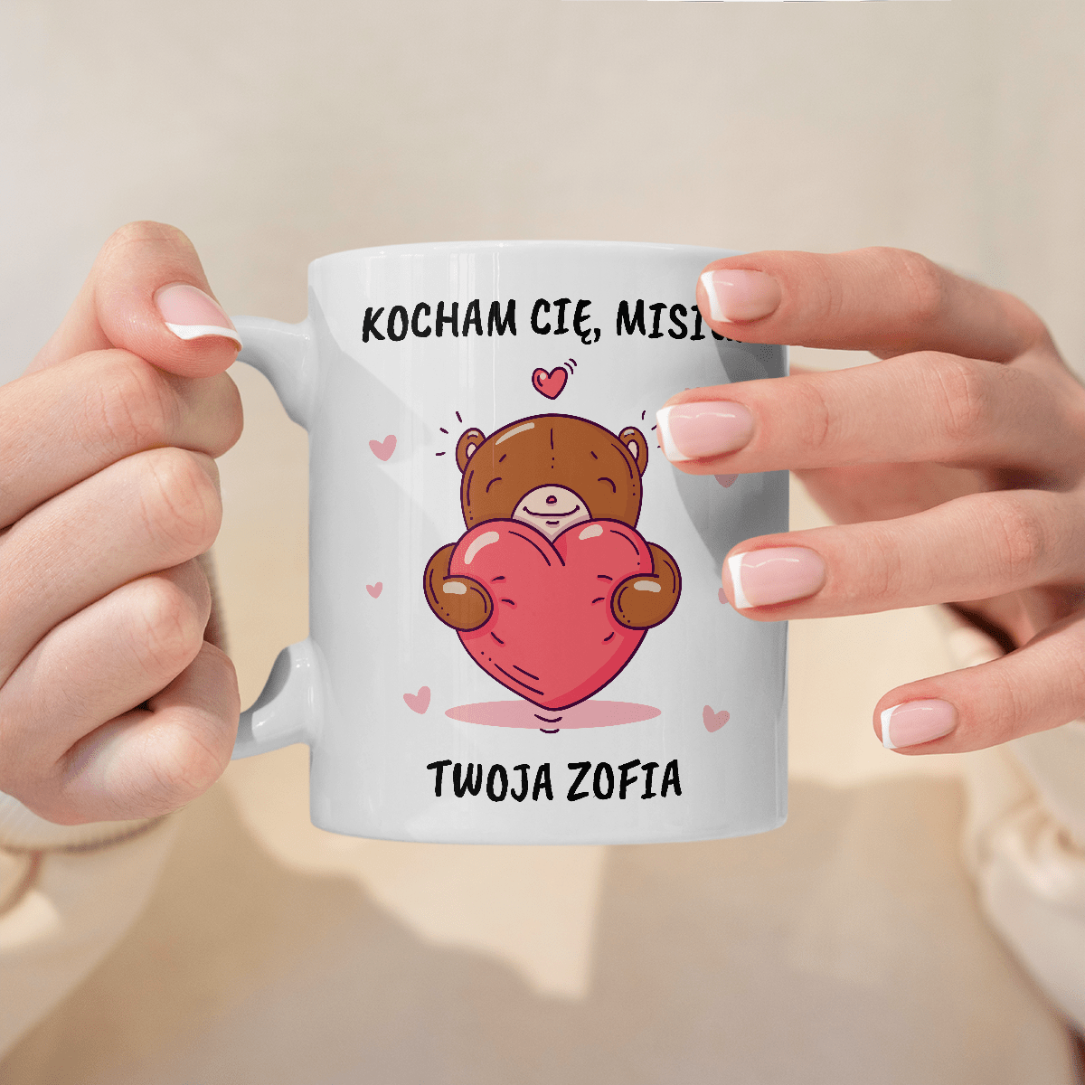 Misiu - 1x Kubek z nadrukiem, spersonalizowany prezent dla chłopaka - Adamell.pl