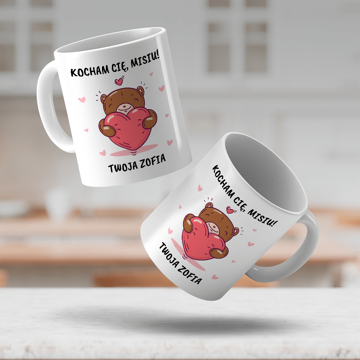 Misiu - 1x Kubek z nadrukiem, spersonalizowany prezent dla chłopaka - Adamell.pl