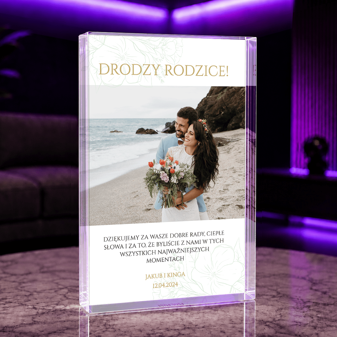 Moi drodzy rodzice - Druk na szkle, spersonalizowany prezent dla rodziców - Adamell.pl