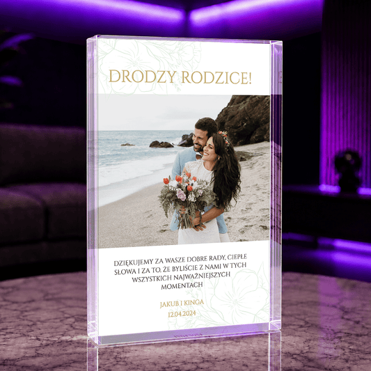 Moi drodzy rodzice - Druk na szkle, spersonalizowany prezent dla rodziców - Adamell.pl