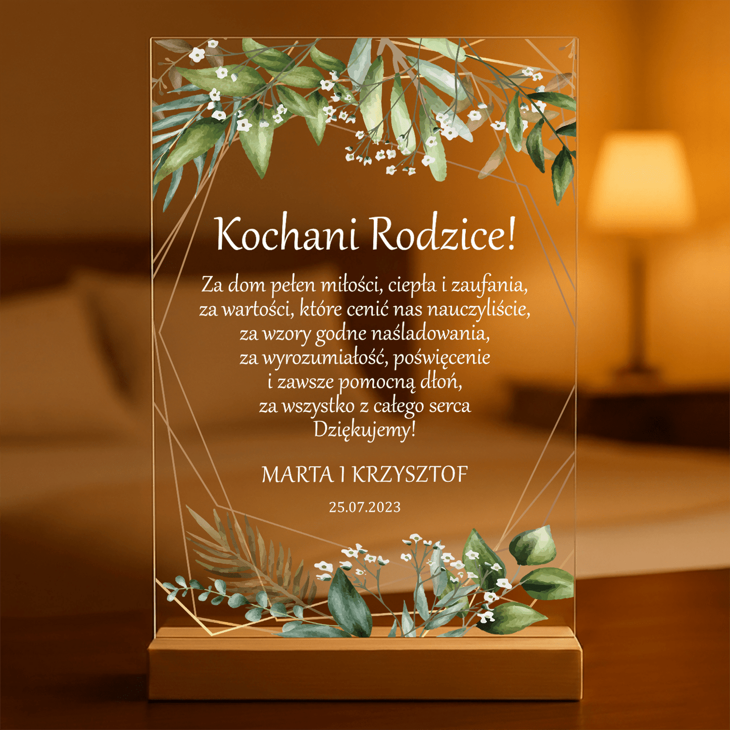 Moi kochani rodzice - Druk na szkle, spersonalizowany prezent dla rodziców - Adamell.pl