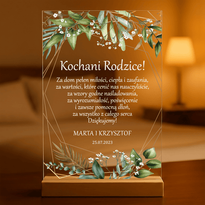 Moi kochani rodzice - Druk na szkle, spersonalizowany prezent dla rodziców - Adamell.pl
