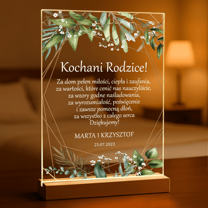 Moi kochani rodzice - Druk na szkle, spersonalizowany prezent dla rodziców - Adamell.pl